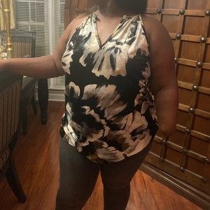 V neck Velvet like tank top.